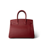 Hermes Handbag Red Birkin 30 Rouge Grenat Epsom Palladium Plated D Stamp - Redeluxe