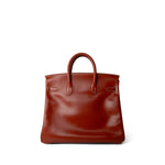 Hermes Handbag Red Birkin 32 Brique Box Calfskin Gold Plated B Square Stamp - Redeluxe