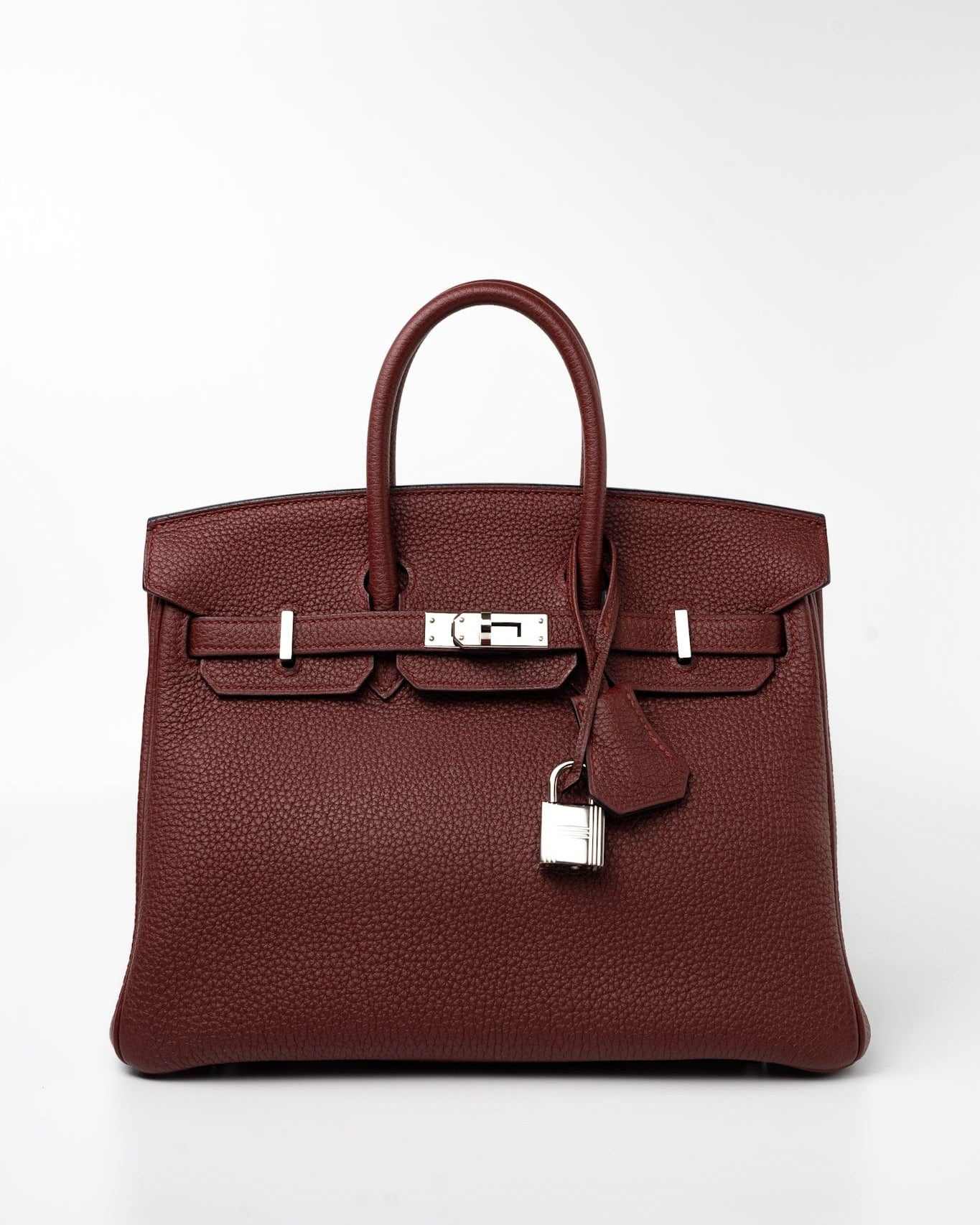 Hermes Handbag Red Hermès Birkin 25 Rouge Hermès Veau Togo Leather Palladium Plated Year 2020 Y - Redeluxe