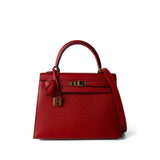 Hermes Handbag Red / Kelly Kelly Sellier 25 Rouge Casaque Epsom Gold Plated A Stamp - Redeluxe