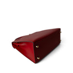 Hermes Handbag Red / Kelly Kelly Sellier 25 Rouge Casaque Epsom Gold Plated A Stamp - Redeluxe