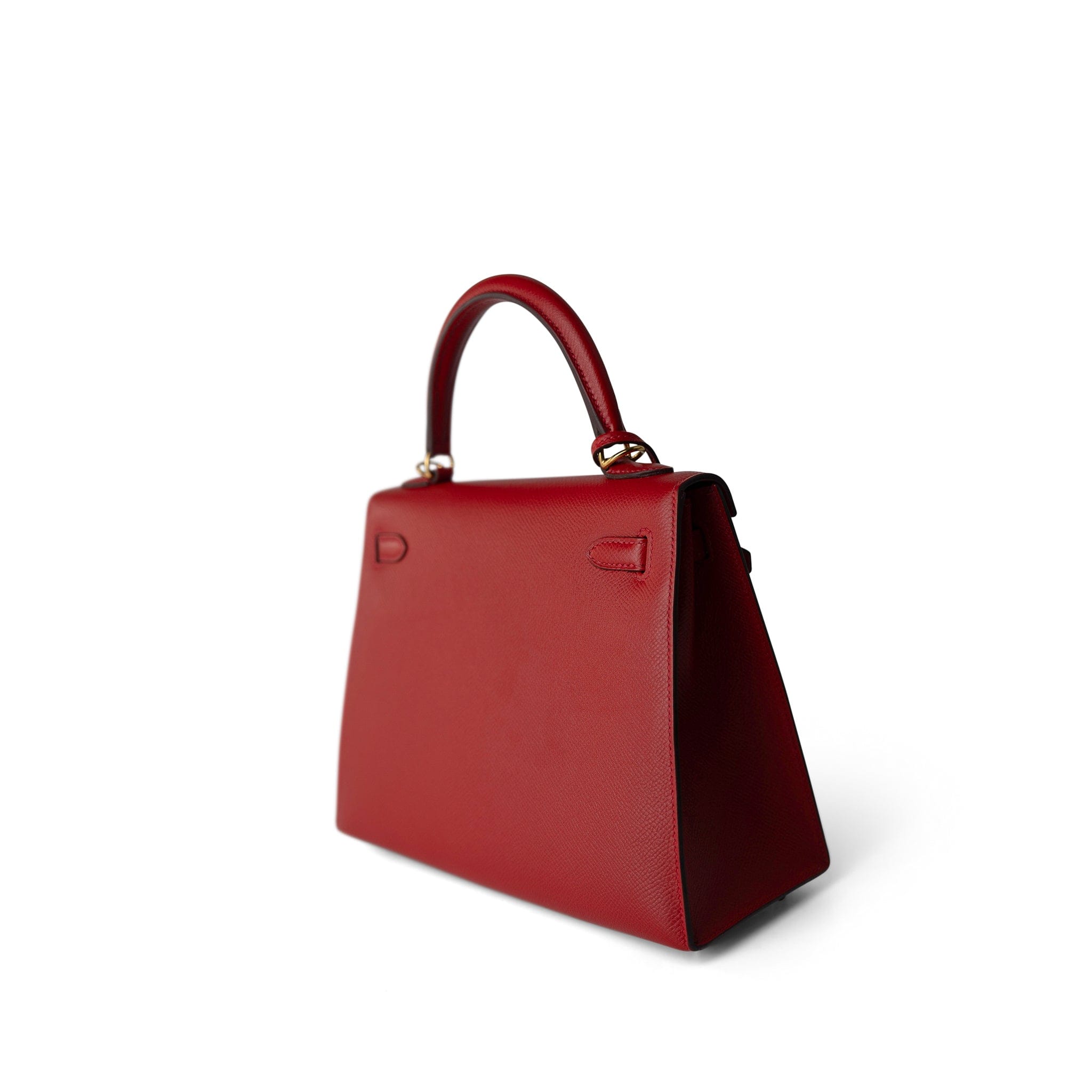 Hermes Handbag Red / Kelly Kelly Sellier 25 Rouge Casaque Epsom Gold Plated A Stamp - Redeluxe