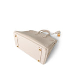 Hermes Handbag White Birkin 25 Craie Togo Gold Plated Z Stamp - Redeluxe