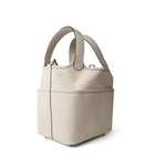 Hermes Handbag White Picotin Cargo 18 Nata Swift and Toile Canvas Palladium  Hardware Z Stamp - Redeluxe