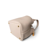 Hermes Handbag White Picotin Lock 18 Beton Taurillon Clemence Gold Plated U Stamp - Redeluxe