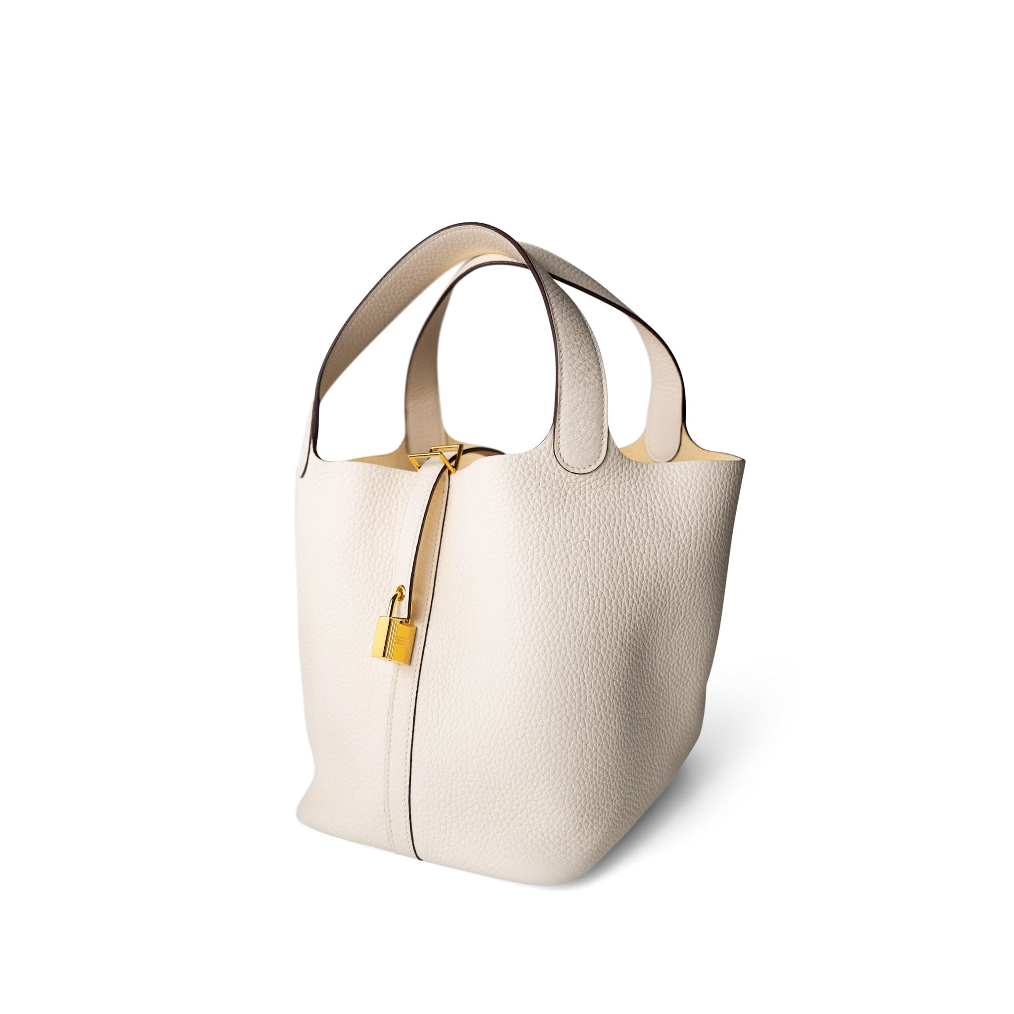 Hermes Handbag White / Picotin Picotin 22 Nata Taurillon Clemence Gold Plated Z Stamp - Redeluxe