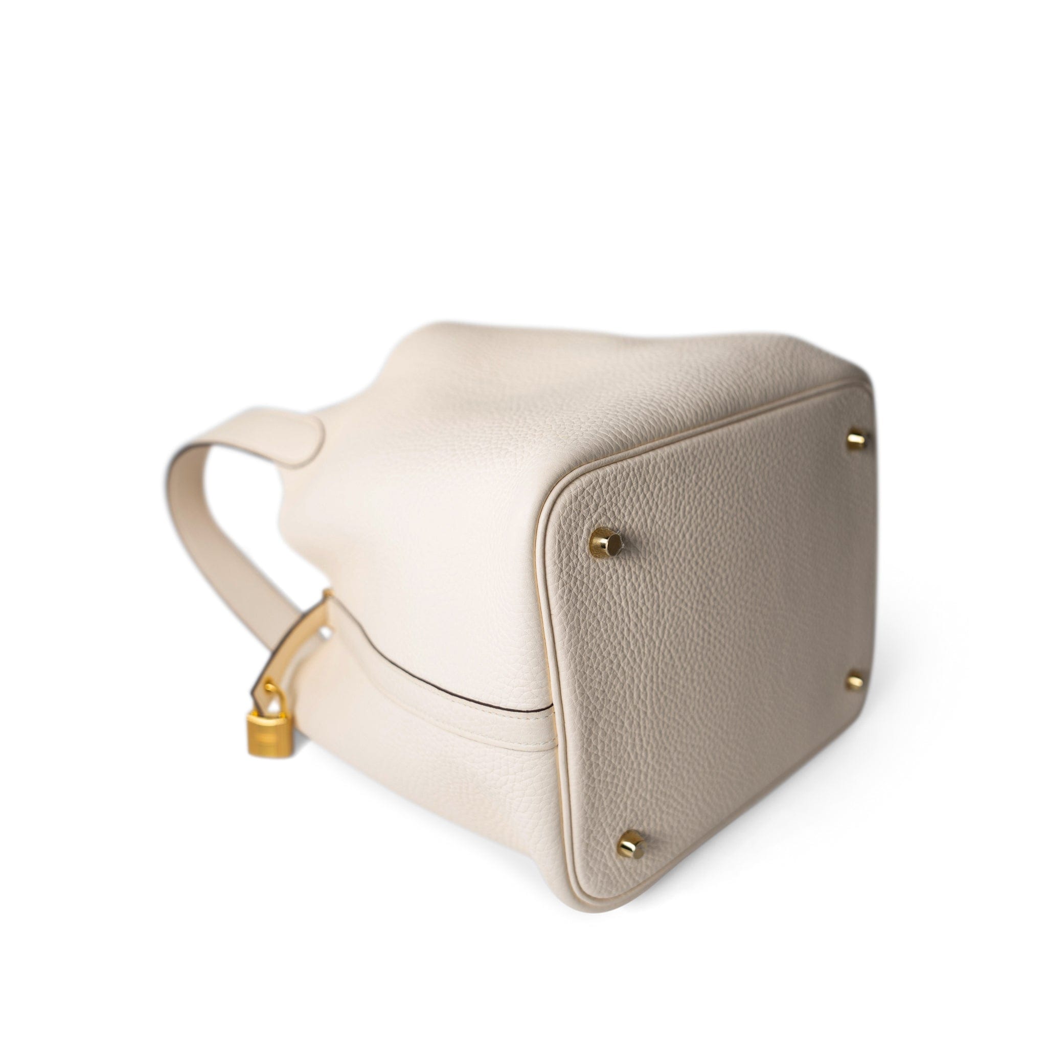 Hermes Handbag White / Picotin Picotin 22 Nata Taurillon Clemence Gold Plated Z Stamp - Redeluxe