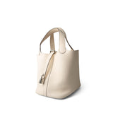 Hermes Handbag White / Picotin Picotin Lock 18 Nata Taurillon Clemence Palladium Hardware Z Stamp - Redeluxe