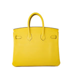 Hermes Handbag Yellow Birkin 25 Jaune de Naples Veau Taurillon Novillo Leather Gold Plated Hardware D Stamp - Redeluxe