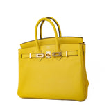 Hermes Handbag Yellow Birkin 25 Jaune de Naples Veau Taurillon Novillo Leather Gold Plated Hardware D Stamp - Redeluxe