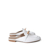 Hermes Sandals Shoes / White White Oz Mule Sandals w/ Rose Gold Kelly Buckle (38 EU / 7.5 US) - Redeluxe