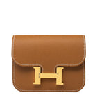 Hermes Wallet  Hermès Gold Veau Epsom Constance Slim Wallet - Redeluxe