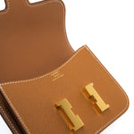 Hermes Wallet  Hermès Gold Veau Epsom Constance Slim Wallet - Redeluxe