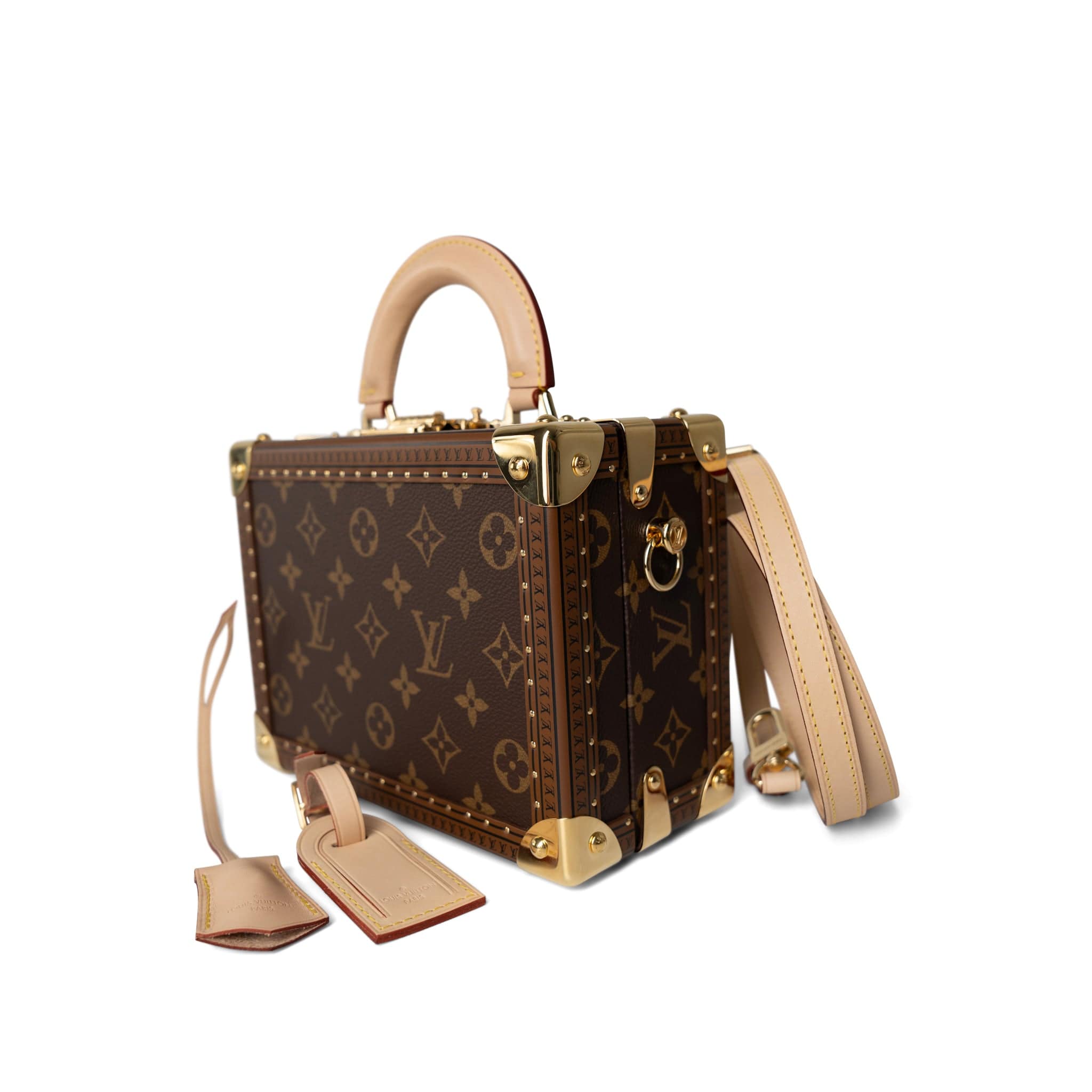 Louis Vuitton Handbag Brown Louis Vuitton Monogram Coated Canvas Petite Valise Top Handle Trunk Bag - Redeluxe