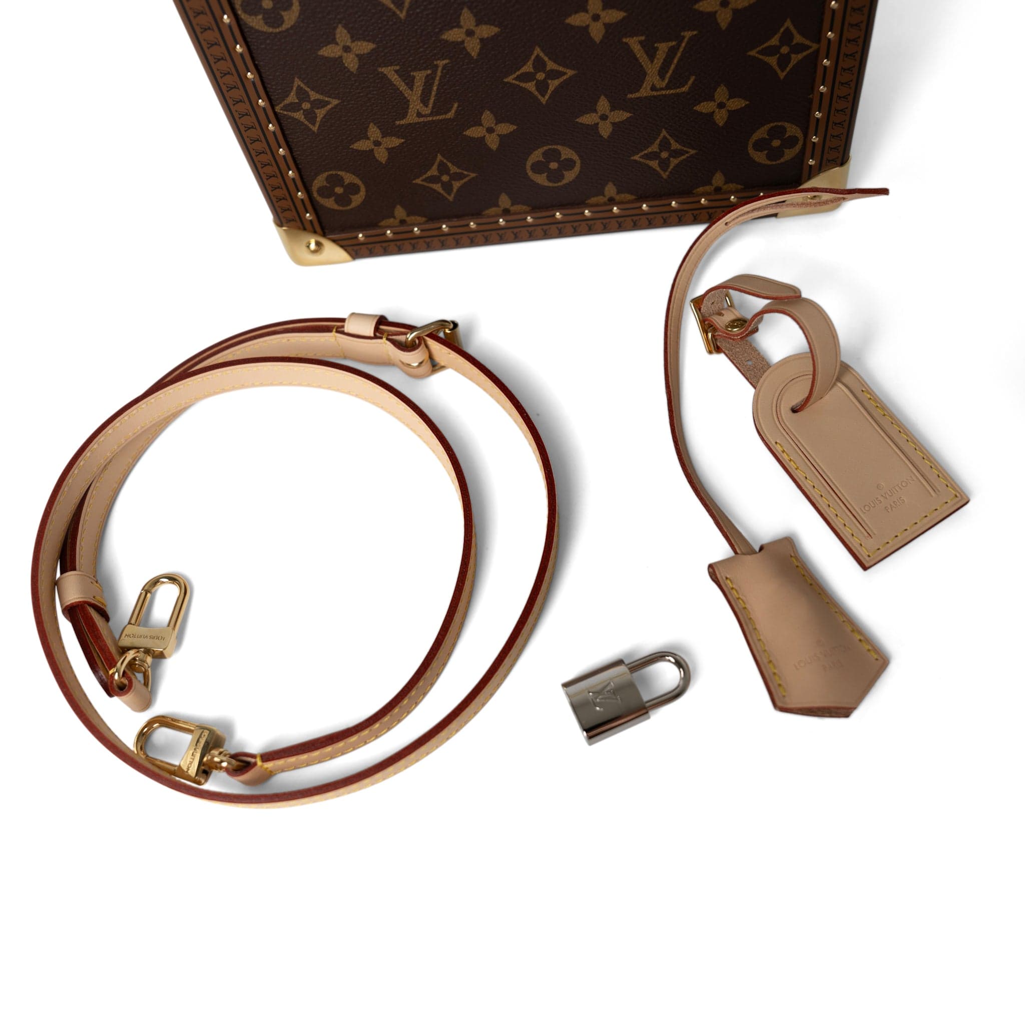 Louis Vuitton Handbag Brown Louis Vuitton Monogram Coated Canvas Petite Valise Top Handle Trunk Bag - Redeluxe