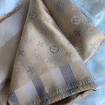 Louis Vuitton Shawl SO SHINE MONOGRAM SHAWL BEIGE (M76337) - Redeluxe