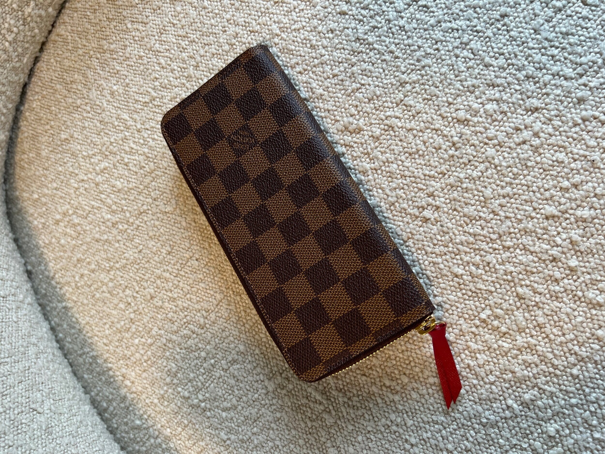 Louis Vuitton Wallet Brown Louis Vuitton Clemence Damier Ebene Zipped Wallet - Redeluxe