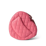 REDELUXE 22S Pink Lambskin Quilted Large Heart Bag Light Gold Hardware - Redeluxe
