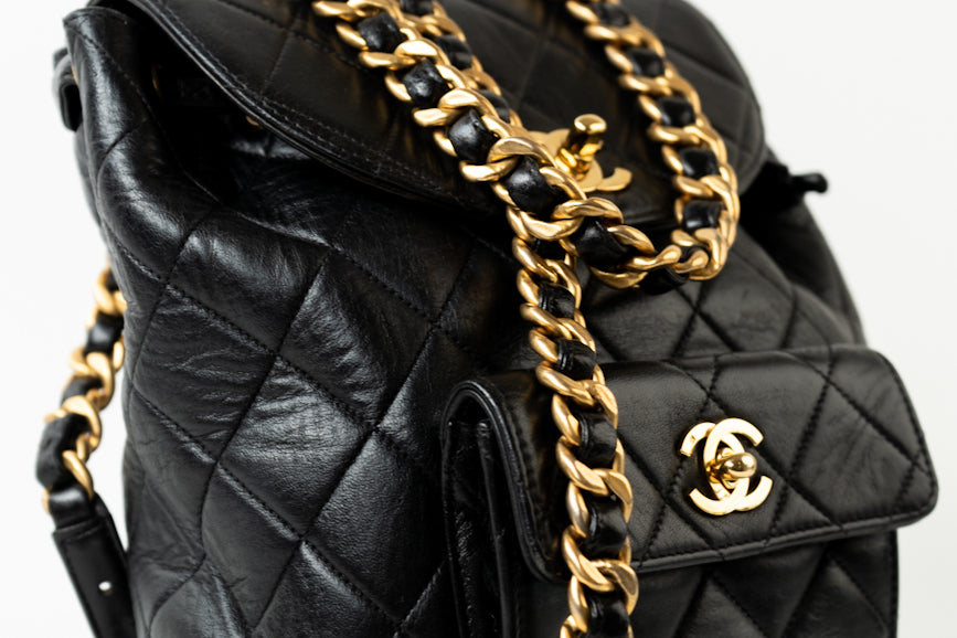 Backpack Chanel Black in Polyester - 30199199